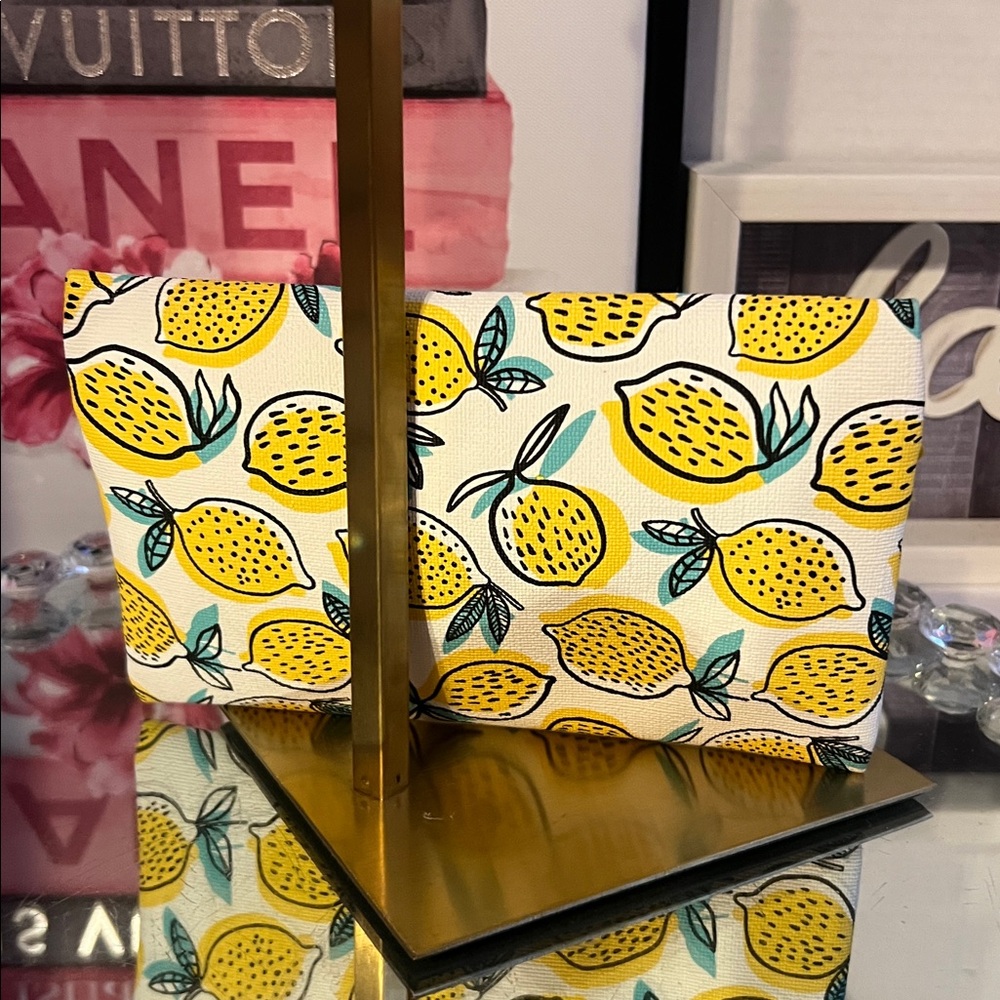 ipsy Lemon Pattern Cosmetic Bag with Yellow Zipper - Picture 5 of 6